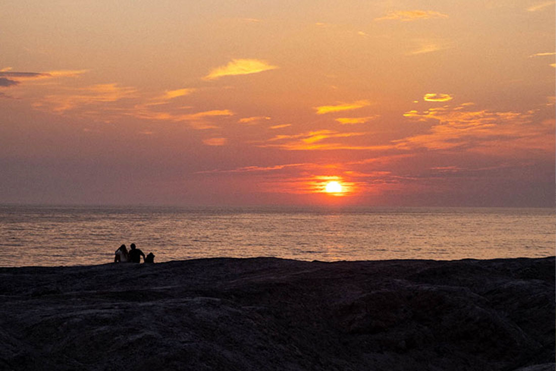 Solnedgangene er smukke på Bornholms vestkyst