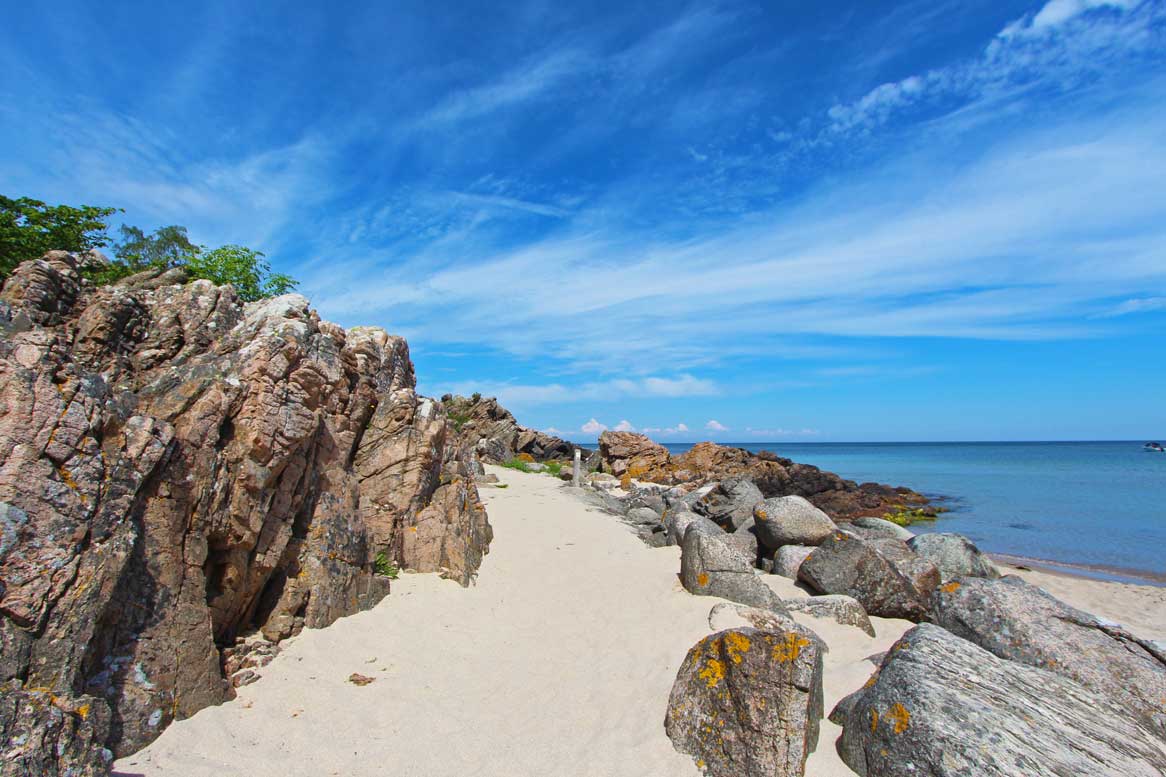 Sandkås Strand kyststien til Allinge