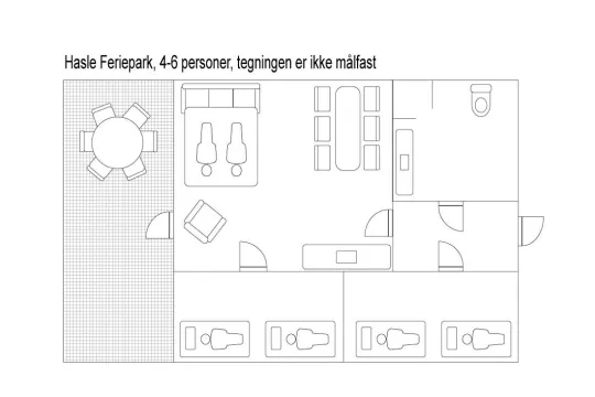 Hasle Feriepark plantegning af feriehus