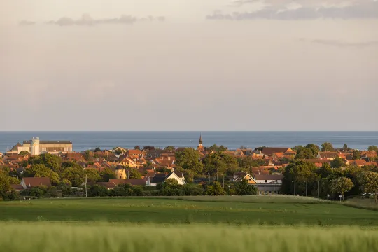 Udsigt over marker og Nexø